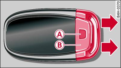 Remote control key: Removing the emergency key